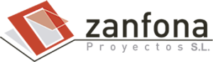 Logo y nombre de la empresa Zanfona proyectos.